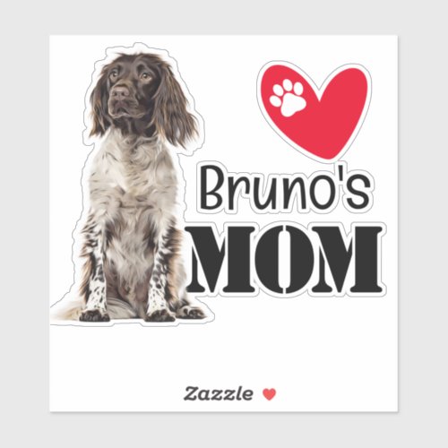 Brittany Spaniel Mom Personalized Sticker