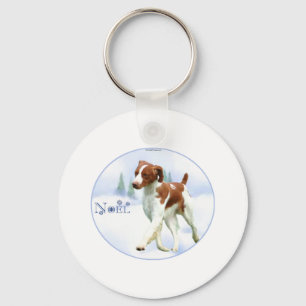 Brittany Spaniel Noel Keychain