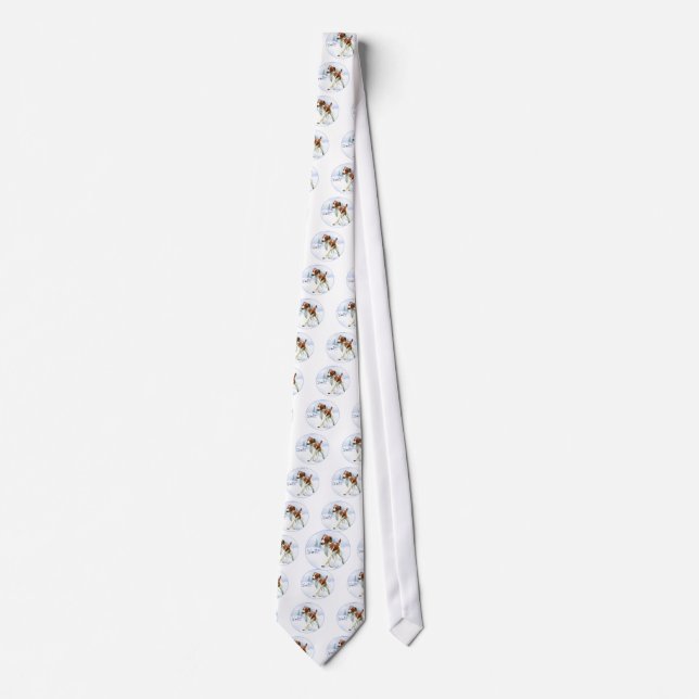 Brittany Spaniel Noel Neck Tie (Front)