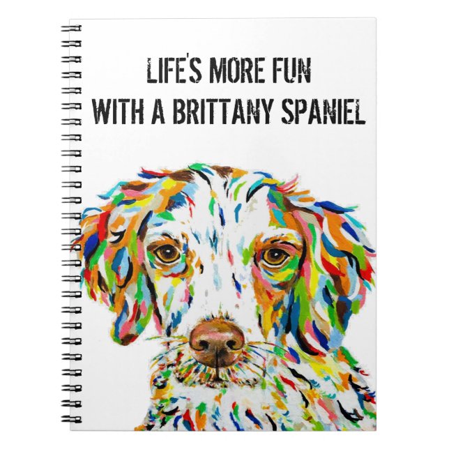 Brittany Spaniel Notebook 6.5" x 8.75" (Front)