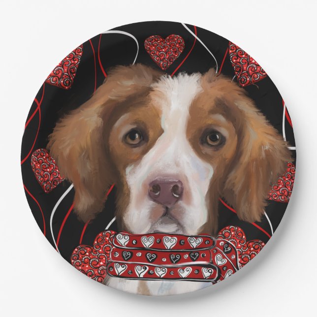 Brittany Spaniel  Paper Plates (Front)
