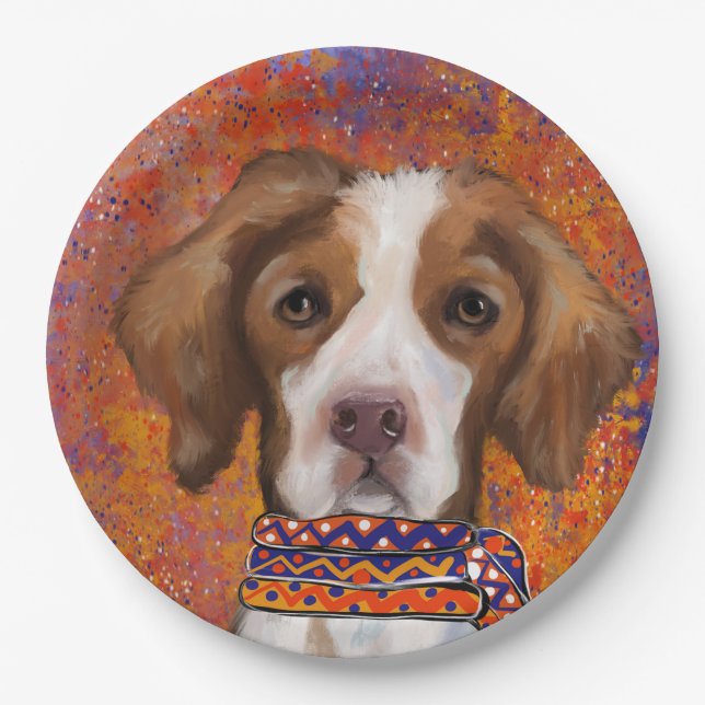 Brittany Spaniel      Paper Plates (Front)