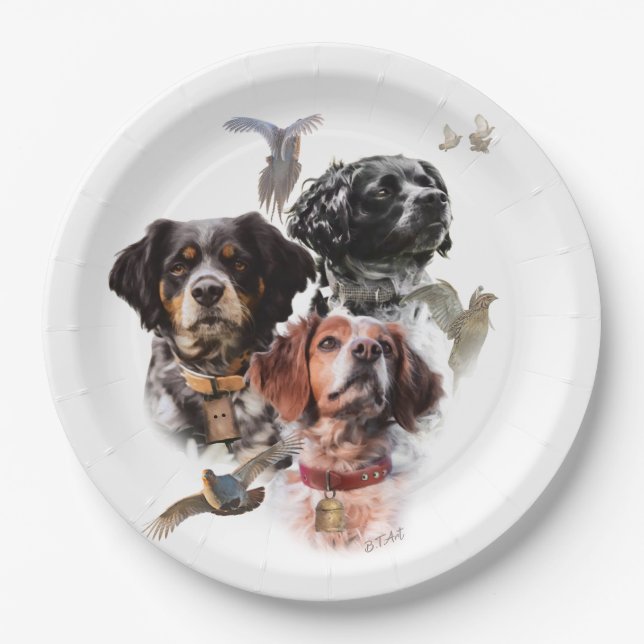 Brittany Spaniel Paper Plates (Front)