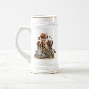 Brittany Spaniel , Passion for Birds Beer Stein