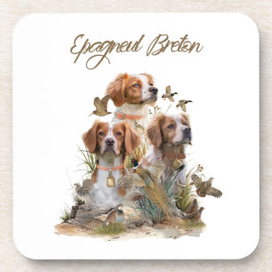Brittany Spaniel , Passion for Birds Beverage Coaster