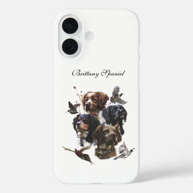 Brittany Spaniel , Passion for Birds Case-Mate iPhone Case (Back)