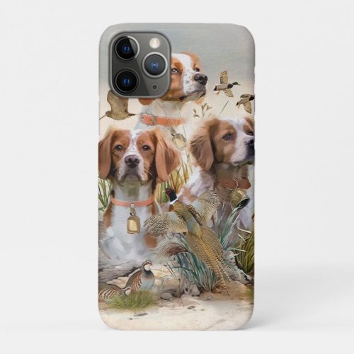 Brittany Spaniel  Passion for Birds iPhone 11 Pro Case