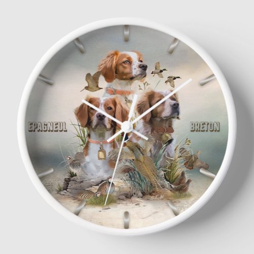 Brittany Spaniel  Passion for Birds Clock