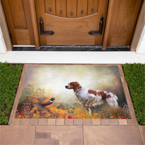 Brittany Spaniel  Passion for Birds Doormat