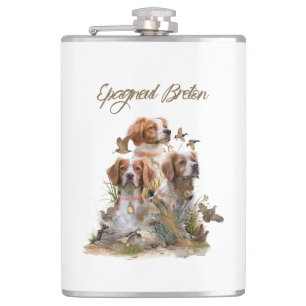 Brittany Spaniel , Passion for Birds Flask