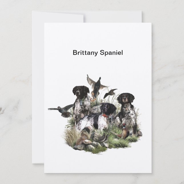Brittany Spaniel , Passion for Birds Invitation (Front)