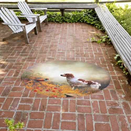 Brittany Spaniel  Passion for Birds Outdoor Rug
