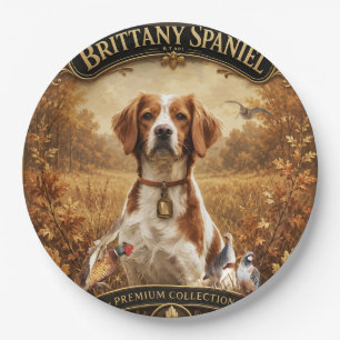 Brittany Spaniel , Passion for Birds Paper Plates