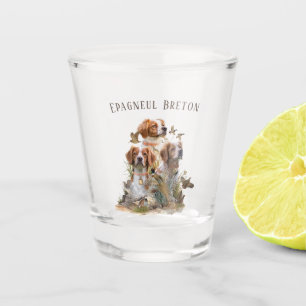 Brittany Spaniel , Passion for Birds Shot Glass