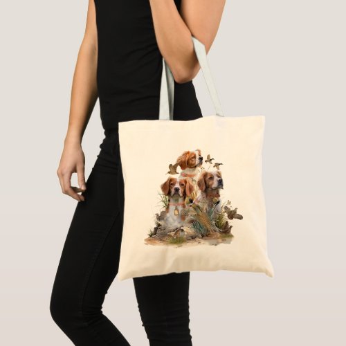 Brittany Spaniel  Passion for Birds Tote Bag