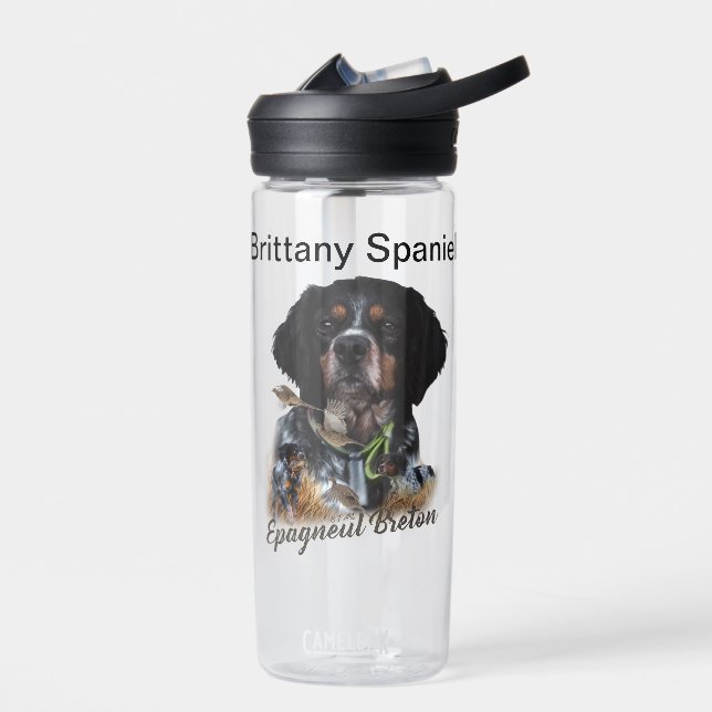 Brittany Spaniel , Passion for Birds Water Bottle (Left)