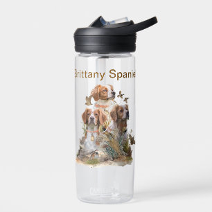 Brittany Spaniel , Passion for Birds Water Bottle