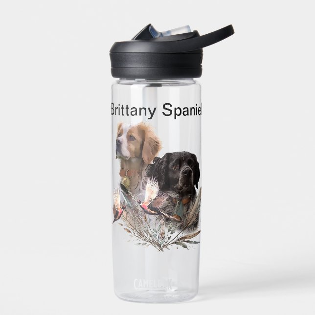 Brittany Spaniel , Passion for Birds Water Bottle (Left)