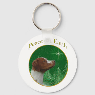 Brittany Spaniel Peace Keychain