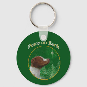 Brittany Spaniel Peace Keychain
