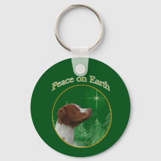 Brittany Spaniel Peace Keychain