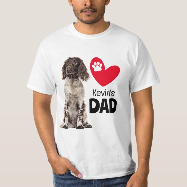 Brittany Spaniel Personalized Dad T-Shirt (Front)