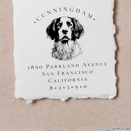 Brittany Spaniel Pet Dog Name and Return Address Rubber Stamp