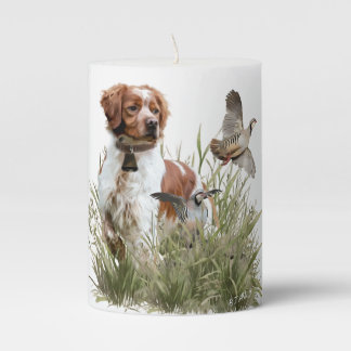Brittany Spaniel Pillar Candle