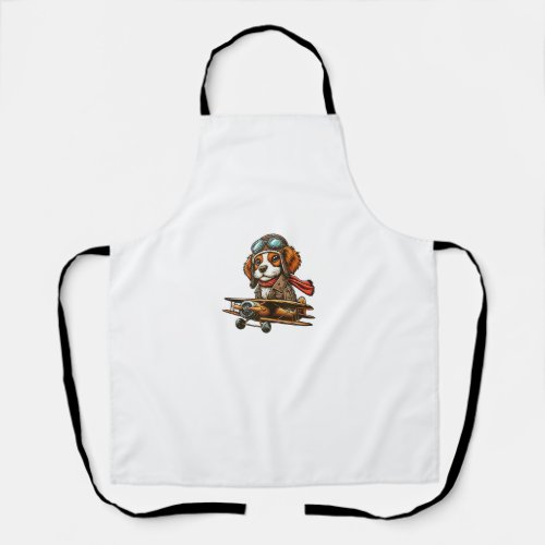 Brittany Spaniel Pilot Dog Funny Aviator  Apron