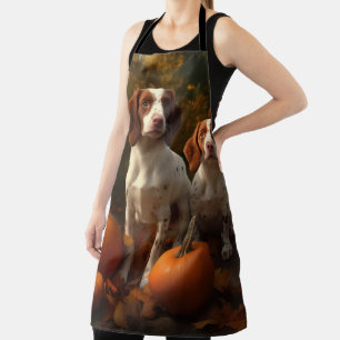 Brittany Spaniel Puppy Autumn Delight Pumpkin  Apron