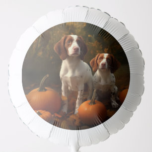Brittany Spaniel Puppy Autumn Delight Pumpkin Balloon