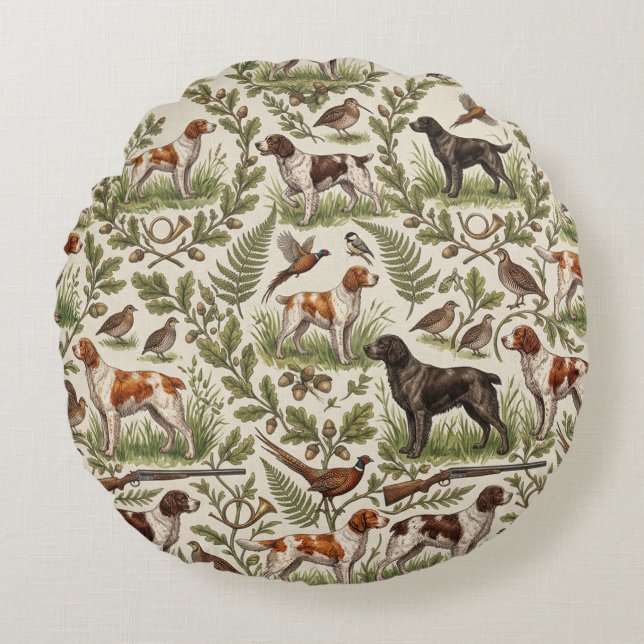 Brittany Spaniel  Round Pillow (Front)