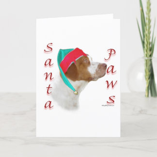 Brittany Spaniel Santa Paws Holiday Card