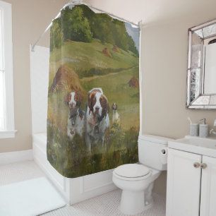 Brittany Spaniel Shower Curtain