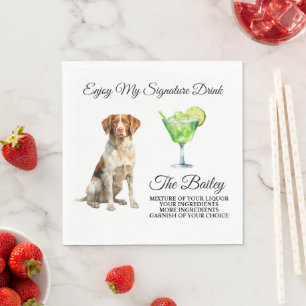 Brittany Spaniel Signature Drink Wedding Pet Napkins