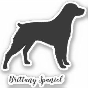 Brittany Spaniel Silhouette Dog Breed Vinyl Sticker