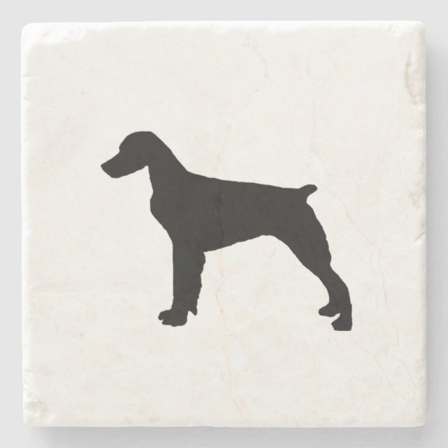 Brittany Spaniel Silhouette Love Dogs Silhouette Stone Coaster (Front)