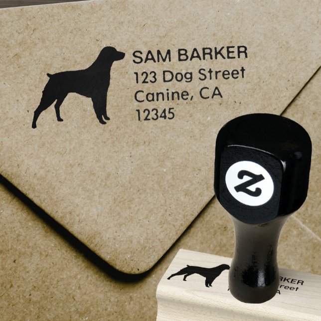 Brittany Spaniel Silhouette Return Address Rubber Stamp (Creator Uploaded)