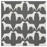 Brittany Spaniel Silhouettes Grey and White Fabric
