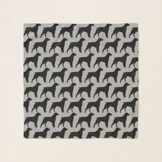 Brittany Spaniel Silhouettes Pattern Scarf (Front)