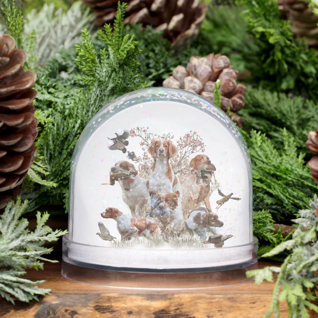Brittany Spaniel Snow Globe (Winter)