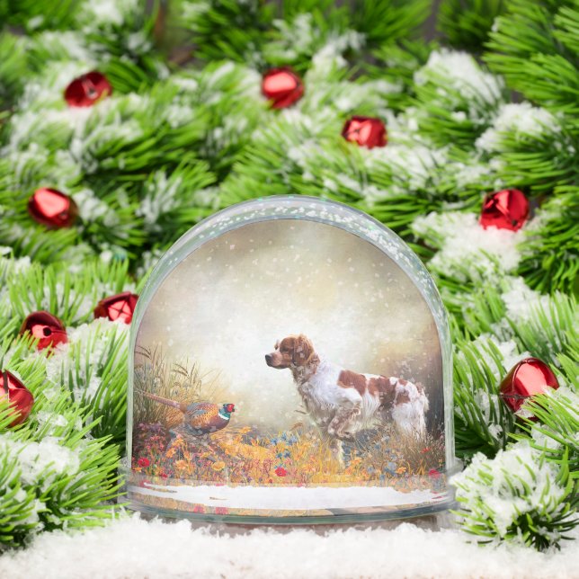 Brittany Spaniel Snow Globe (Christmas)