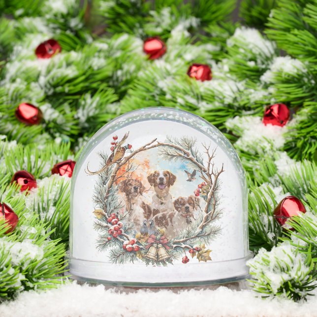 Brittany Spaniel Snow Globe (Christmas)