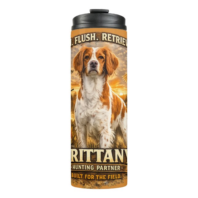 Brittany Spaniel Thermal Tumbler (Front)