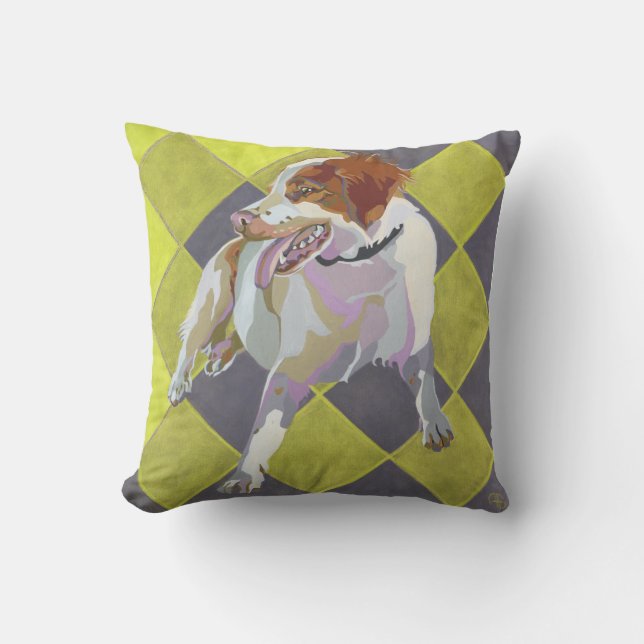 BRITTANY SPANIEL THROW PILLOW (Front)