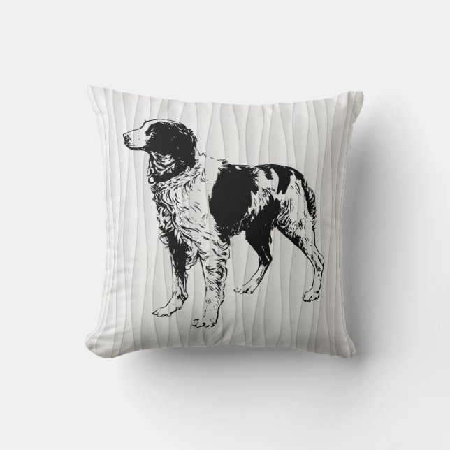 brittany spaniel throw pillow (Front)