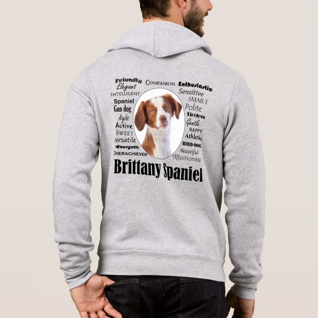 Brittany Spaniel Traits Hoodie (Back)
