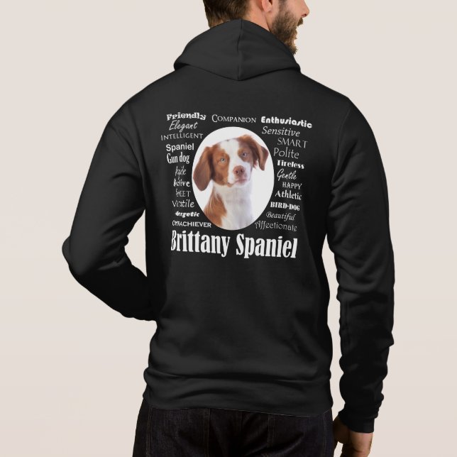 Brittany Spaniel Traits Hoodie (Back)