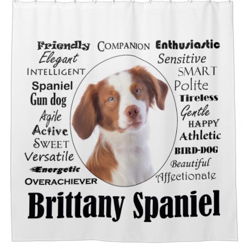 Brittany Spaniel Traits Shower Curtain