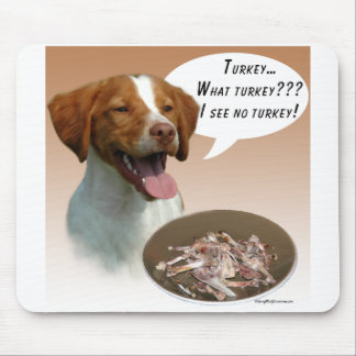 Brittany Spaniel Turkey Mouse Pad